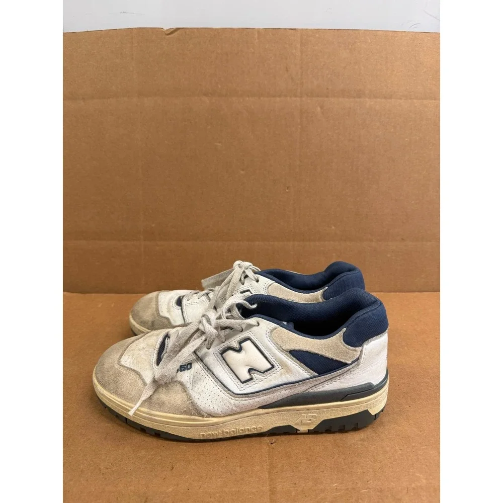 New Balance 550 Low Top Sneakers White Vintage Indigo BB550STG Mens Size 9 US